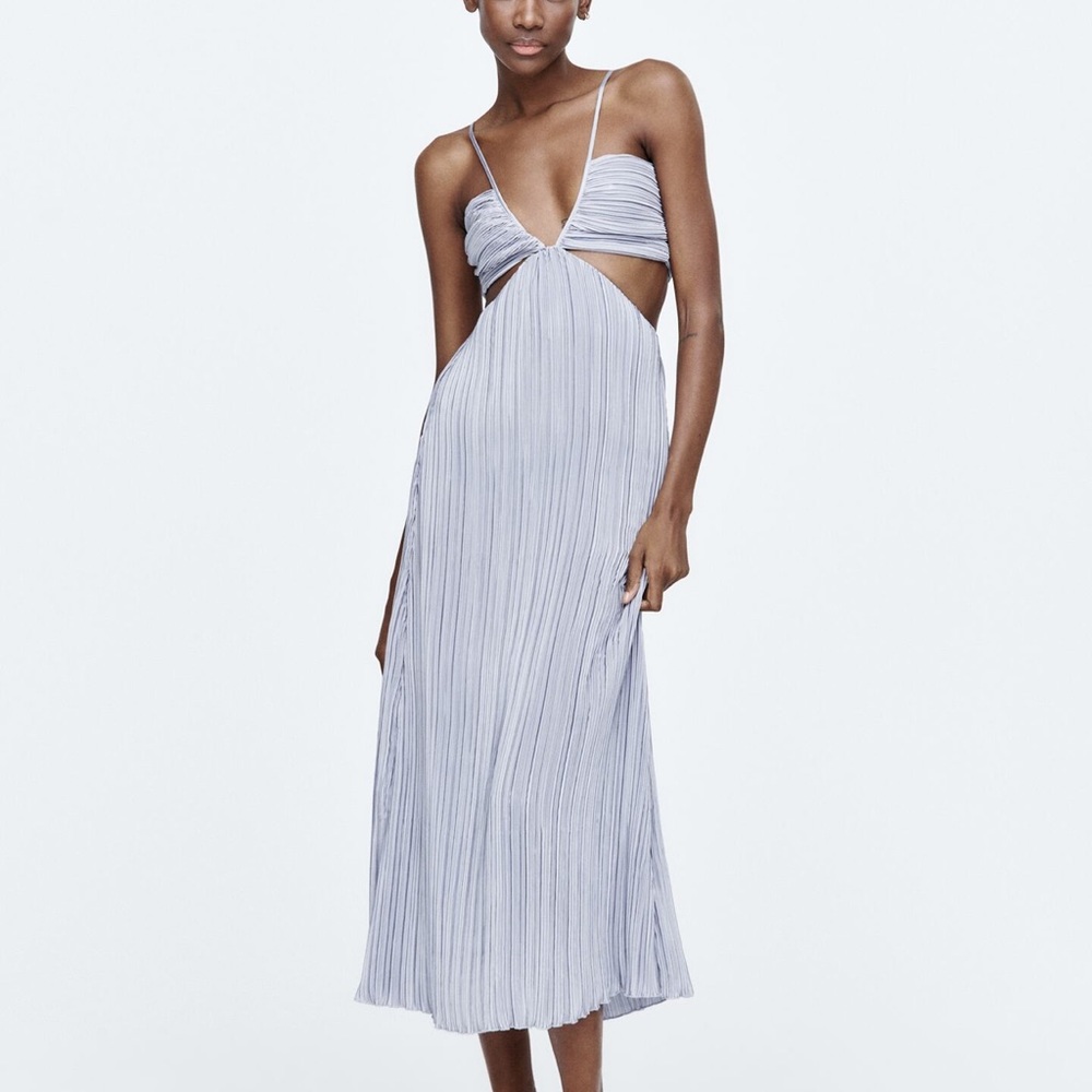 Zara pleated midi dress
